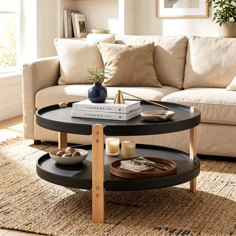 GIANTEX 31" Round Coffee Table with Storage
