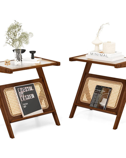 Giantex Rattan Side Table