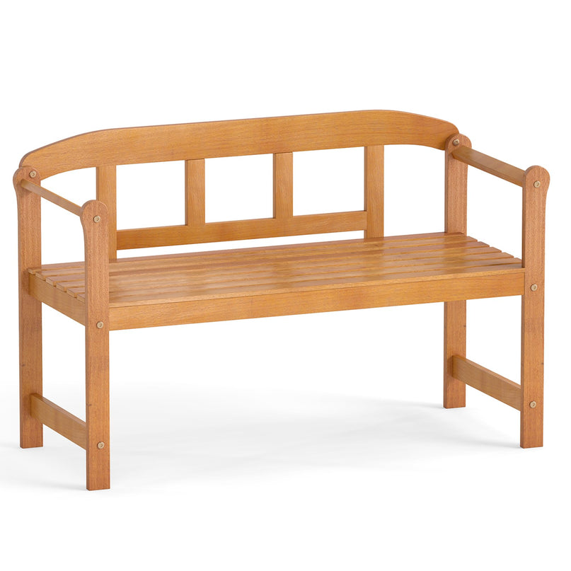 Giantex Outdoor Bench for Patio 2-Person Wood Garden Bench