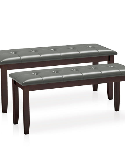 Giantex Button-Tufted Dining Bench, 45.5” PU Leather Upholstered Bench w/Loads 400 Lbs
