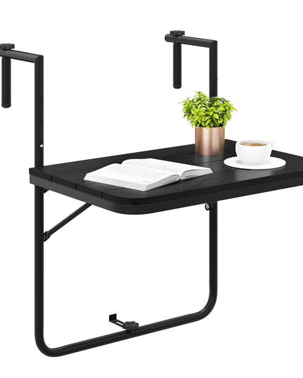 Giantex Outdoor Folding Hanging Table - Balcony Railing Table w/ 3-Level Height