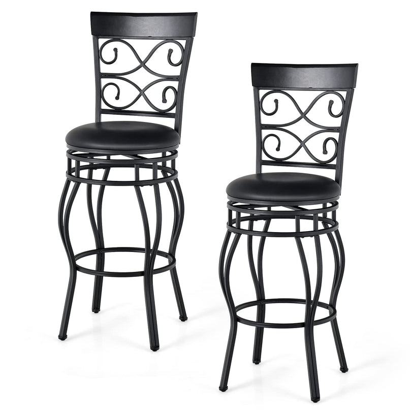 Giantex Bar Stools Set of 2, 360 Degree Swivel, 30" Counter Height Bar Stools
