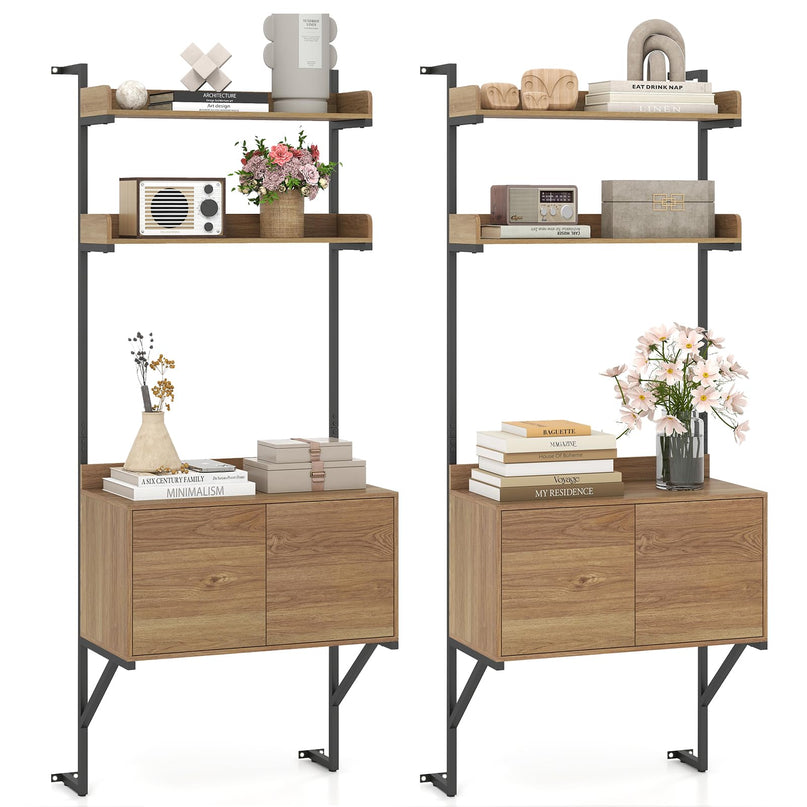 Giantex 71.5" Tall Bookshelf with Storage Cabinet(1/2)