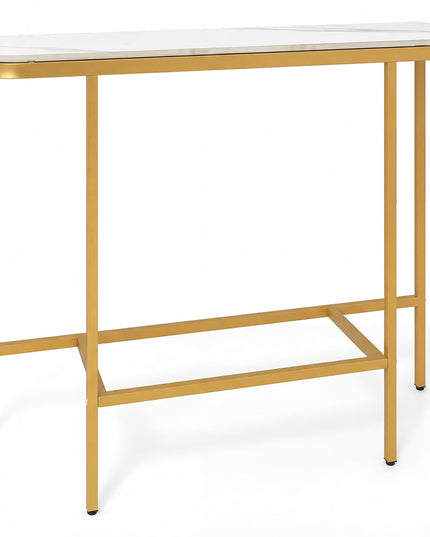 Giantex 44" Entryway Table with Faux Marble Tabletop & Heavy-Duty Metal Frame