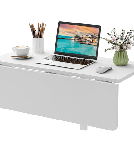 Giantex Wall Mounted Folding Table, 31.5" x 23.5" Wood Murphy Desk Drop-Leaf Table