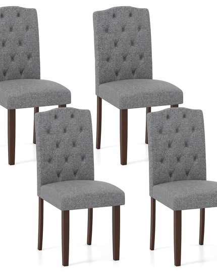 Giantex Tufted Dining Chairs Set of 2/4 Upholstered Kitchen Chair（18" x 22.5" x 37"）