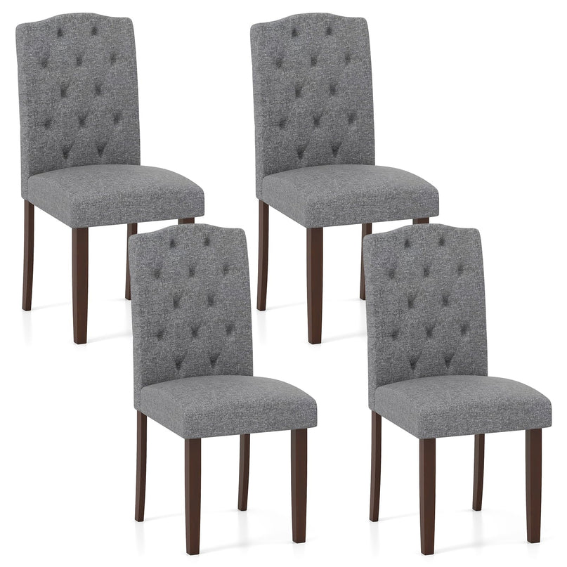 Giantex Tufted Dining Chairs Set of 2/4 Upholstered Kitchen Chair（18" x 22.5" x 37"）