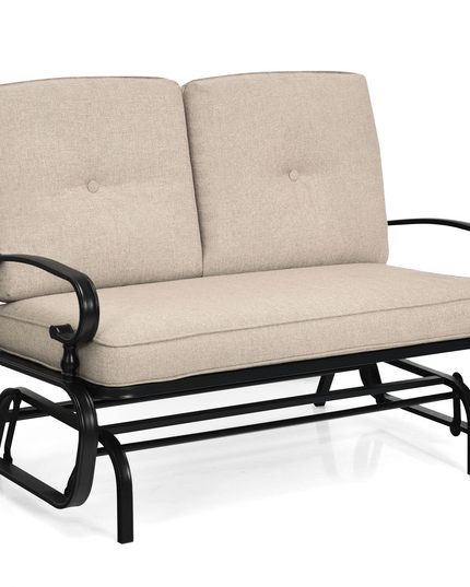 Giantex Outdoor Glider Bench Patio Loveseat with Cushions