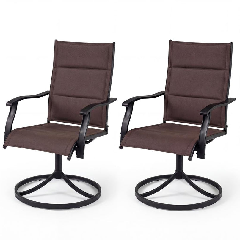 Giantex Patio Swivel Chairs Set of 2/4 w/Padded Seat & High Back