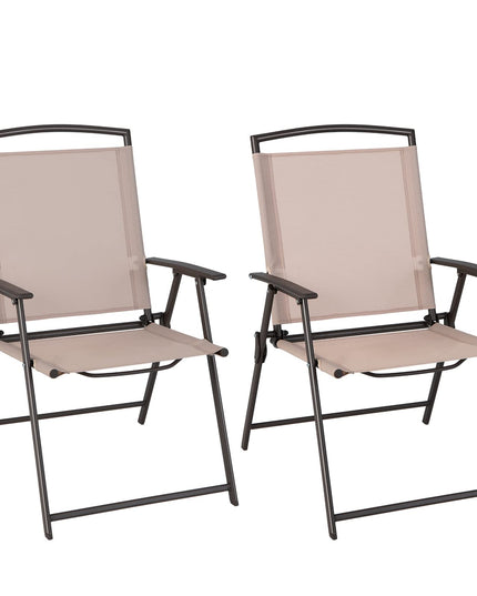 Giantex Set of 4 Patio Folding Chairs - Outdoor Sling Chairs