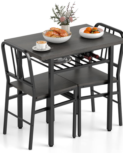 Giantex Ensemble de 3 pièces table de salle à manger et table de cuisine rectangulaire