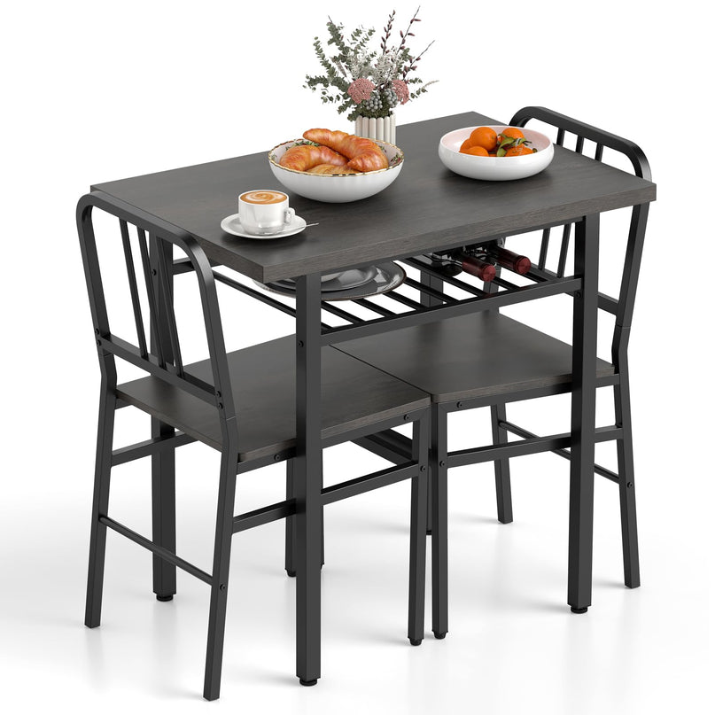 Giantex Ensemble de 3 pièces table de salle à manger et table de cuisine rectangulaire