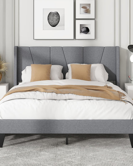 Giantex Bed Frame with Wingback Headboard