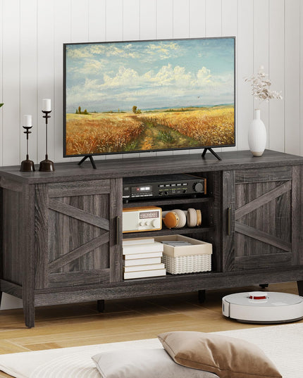 Meuble TV de ferme Giantex pour téléviseurs jusqu'à 65" avec 2 armoires de rangement