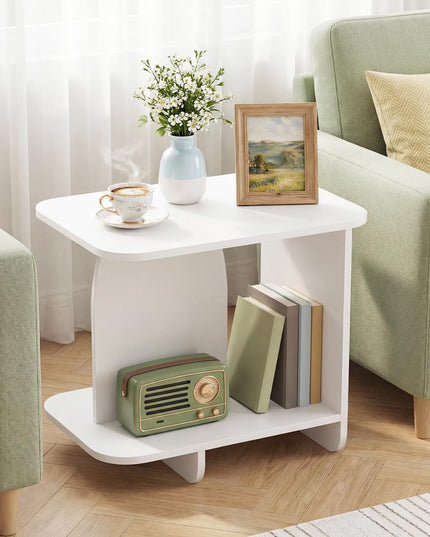 Giantex 2-Tier End Table with Open Storage Shelf