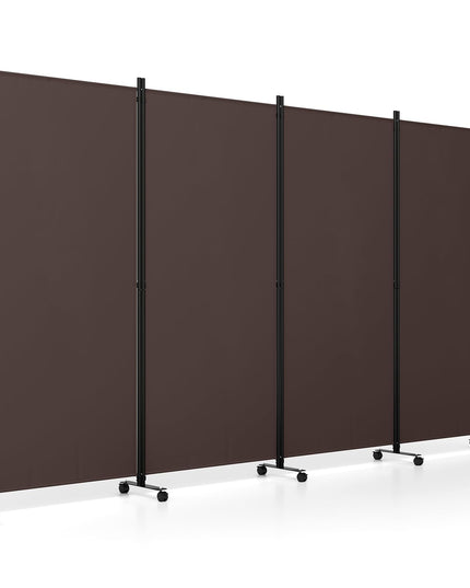 Giantex 4-Panel Folding Room Divider with Wheels( 137'' x 71'')