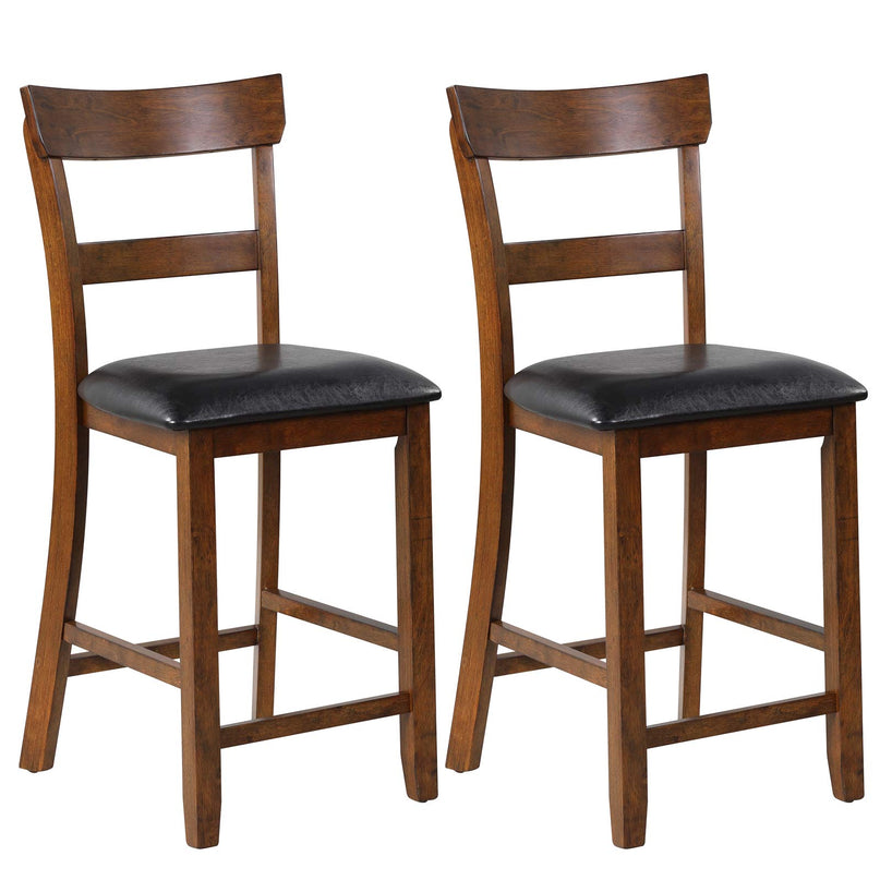 Giantex 25.5-Inch Counter Height Chair with Backrest, Foam-Padded Cushion, Rubber Wood Legs