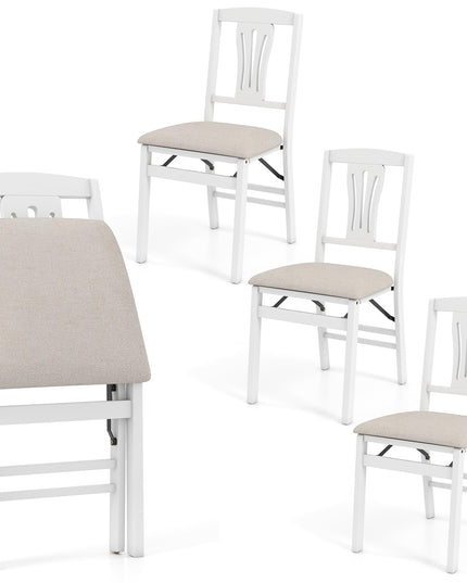 Giantex Folding Dining Chairs Set of 2/4 Space-Saving Upholstered Kitchen Chair