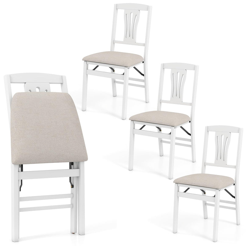 Giantex Folding Dining Chairs Set of 2/4 Space-Saving Upholstered Kitchen Chair