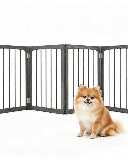 Giantex Freestanding Foldable Dog Gate Indoor 211cm W x 76cm H Extra Wide