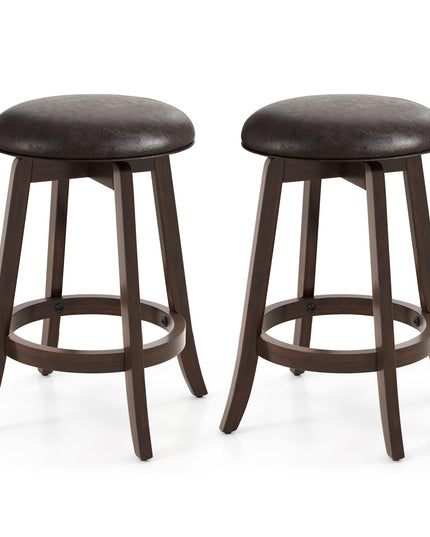 Giantex Bar Stools Set， 29"/ 24"  Bar Height Bar Stools w/ 360° Swivel Round Seat & Footrest