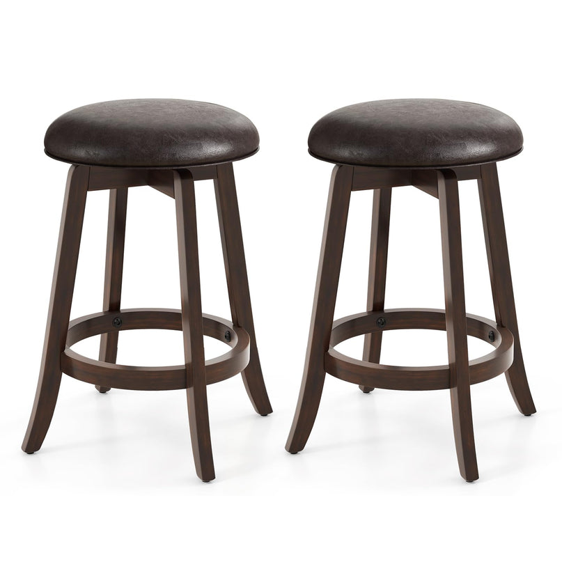 Giantex Bar Stools Set， 29"/ 24"  Bar Height Bar Stools w/ 360° Swivel Round Seat & Footrest