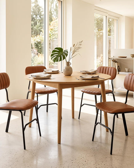 GIANTEX Modern Dining Chairs Set w/ Ergonomic Back & Metal Legs