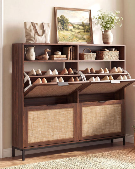 Giantex Large Shoe Storage Cabinet w/ 4 Flip Drawers for Hallway