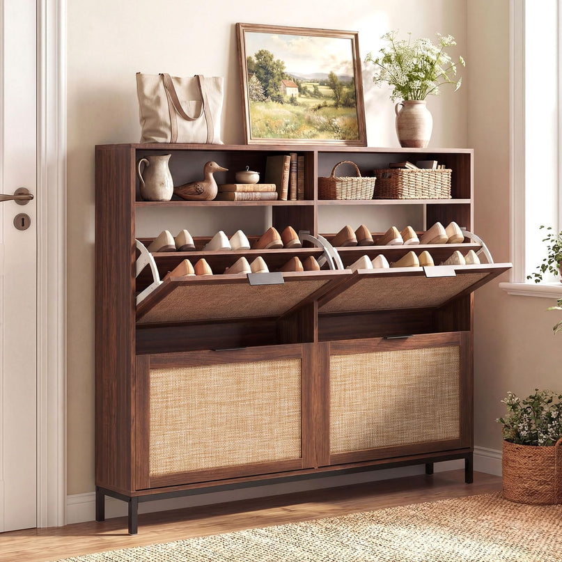Meuble à chaussures géant Giantex avec 4 tiroirs basculants pour couloir
