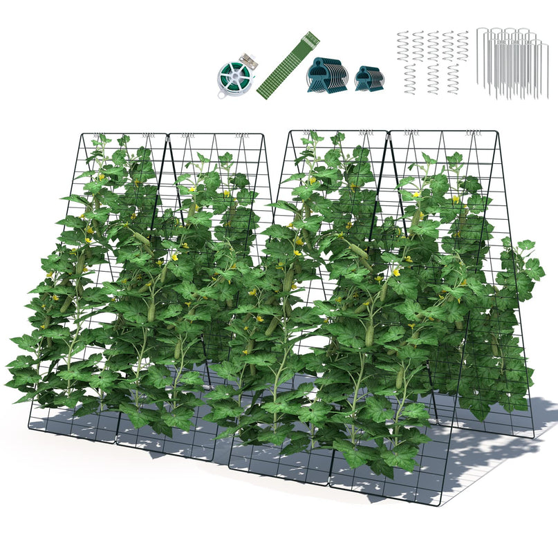 Giantex 8/16 Panels Cucumber Trellis with 36 Clips