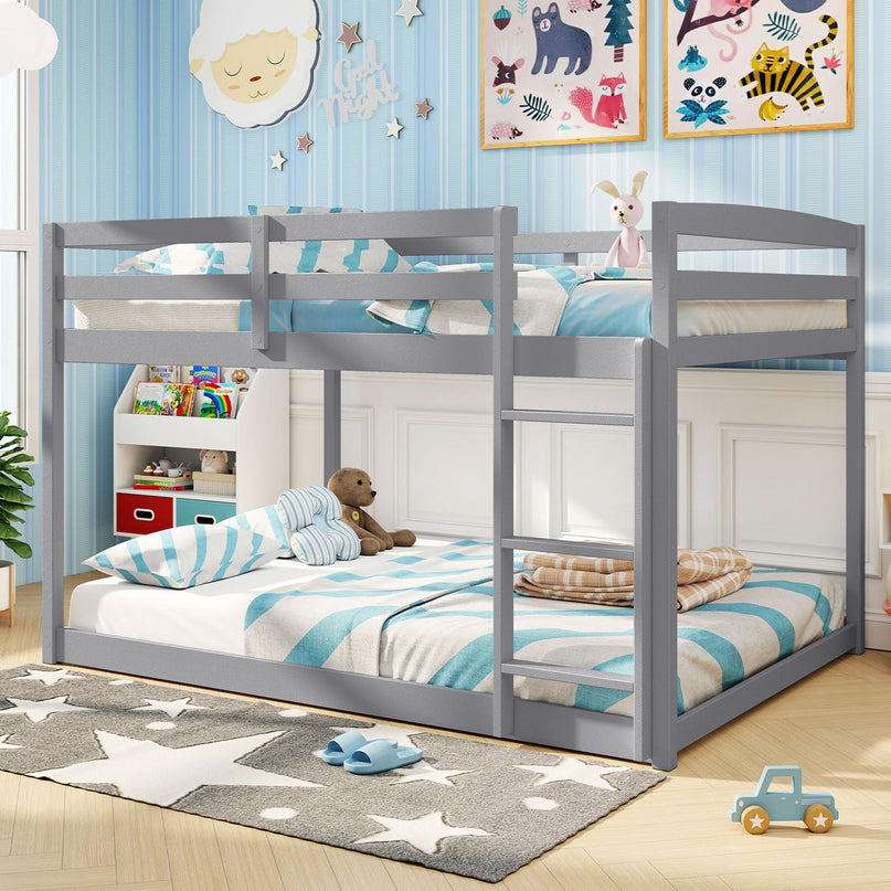 Giantex Full Over Full Bunk Bed with Slats Support for Kids