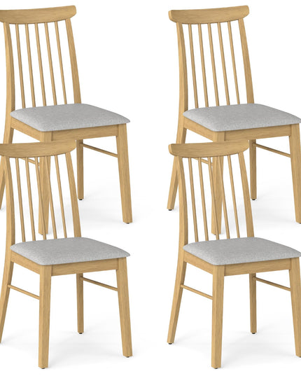 Giantex Fabric Upholstered Kitchen Armless Chairs w/Rubber Wood Frame