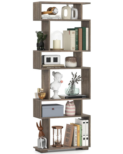 Étagère géométrique à 6 niveaux Giantex avec 2 kits anti-basculement