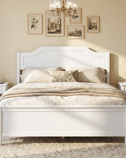 GIANTEX Twin/Full/Queen/King Size Wooden Bed Frame with Headboard