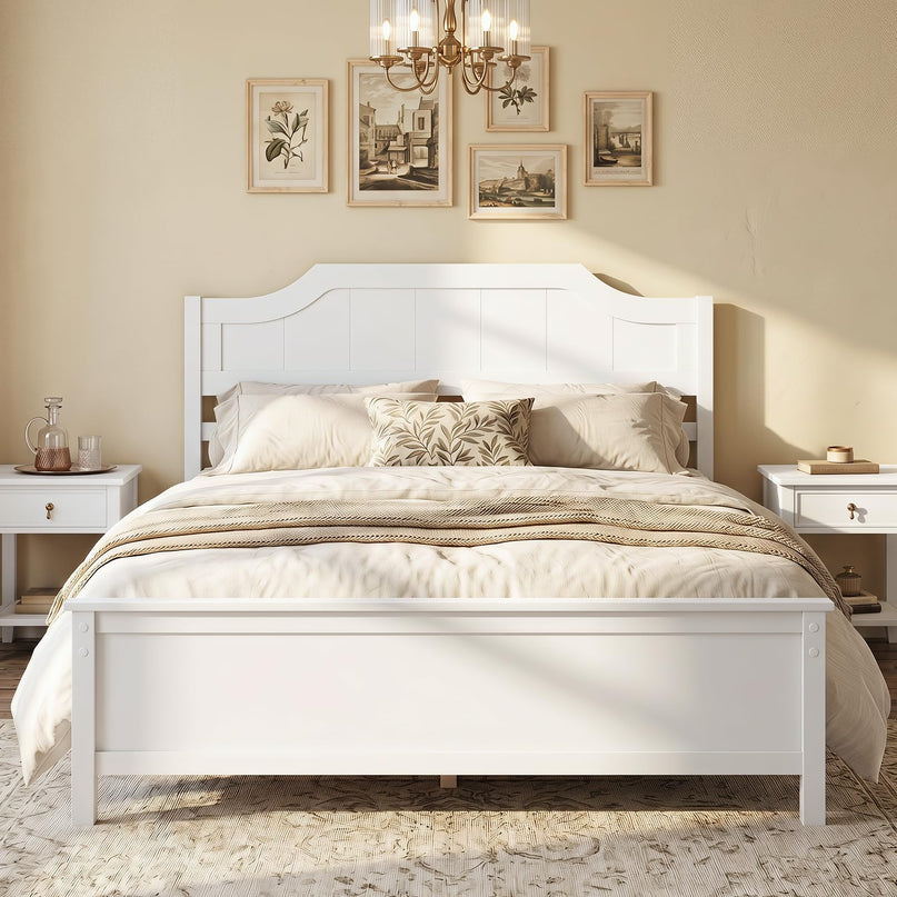 GIANTEX Twin/Full/Queen/King Size Wooden Bed Frame with Headboard
