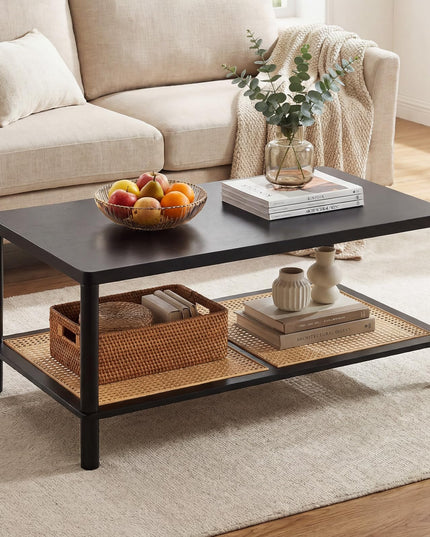 Giantex 39" Rattan Coffee Table for Living Room