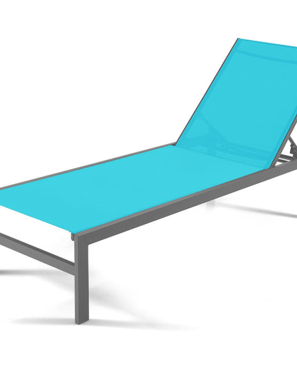 Chaise longue de patio Giantex, transat d'extérieur avec 6 positions réglables