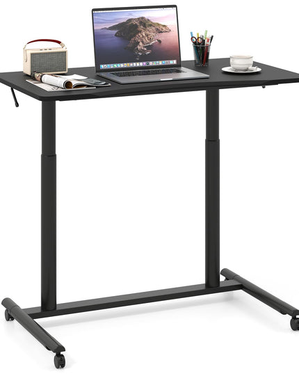 Giantex Mobile Standing Desk with Wheels & Aluminum Frame