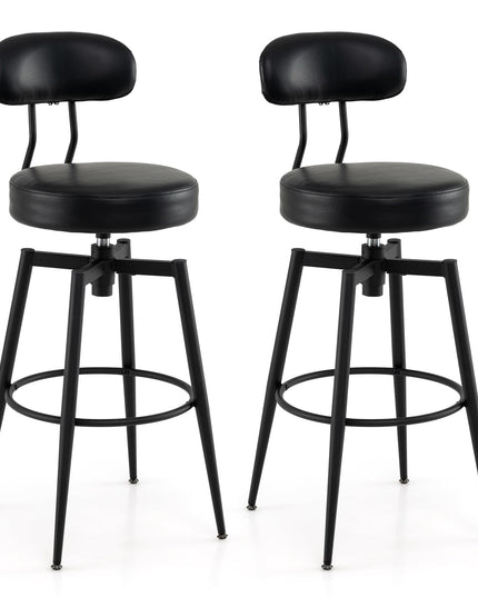Giantex Swivel Barstools Set w/Upholstered Seat & Back
