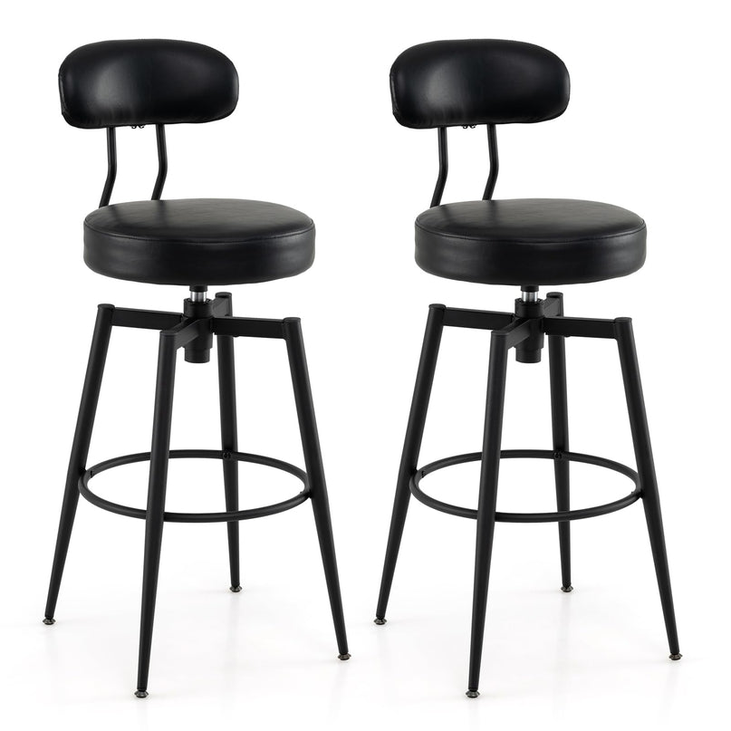 Giantex Swivel Barstools Set w/Upholstered Seat & Back