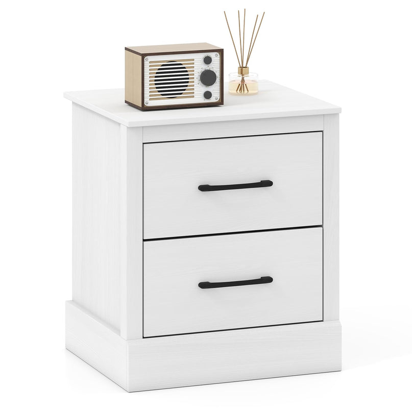 Giantex Wood Bedside Table with 2 Storage Drawers