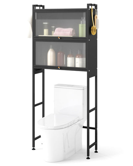 Armoire de rangement Giantex au-dessus des toilettes avec 2 portes cannelées basculantes