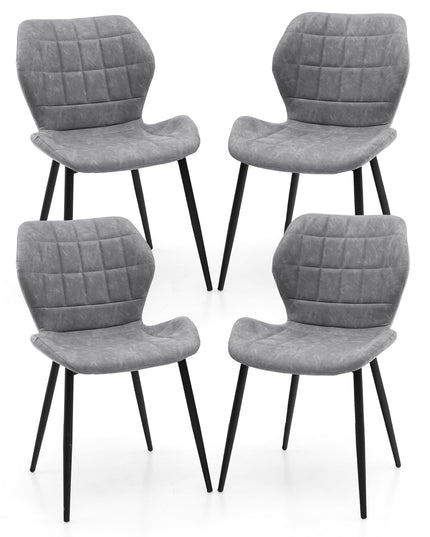 Giantex Upholstered Dining Chairs, Mid Century Retro Kitchen Chairs w/Padded Back & Seat