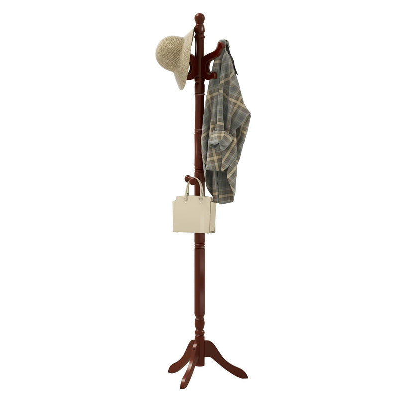 Giantex Solid Wood Coat Rack with 3 Adjustable Heights and 11 Hooks