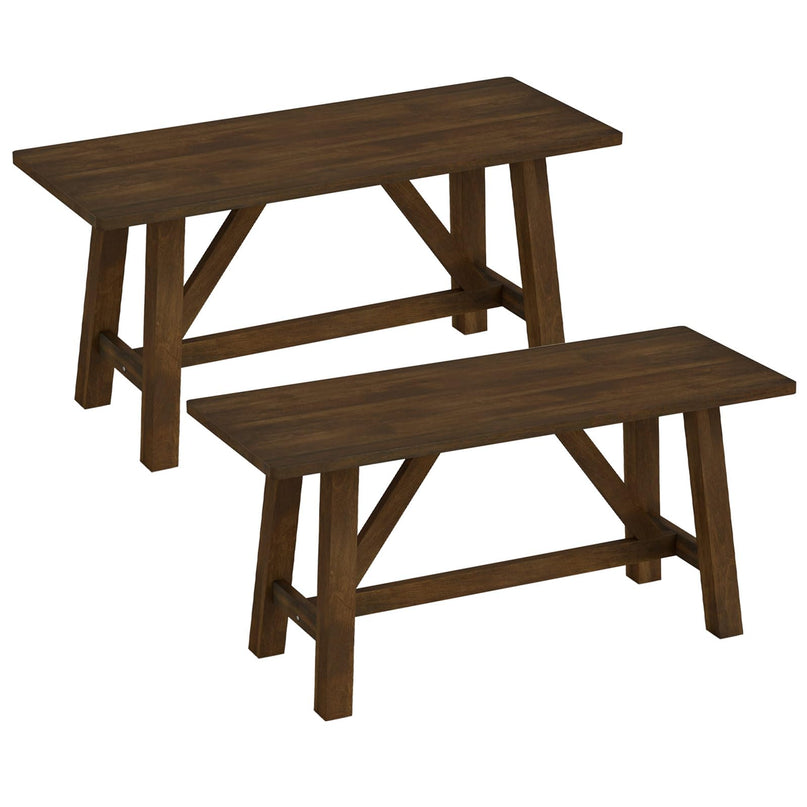 Giantex 38" Wooden Dining Bench with Rubber Wood Frame