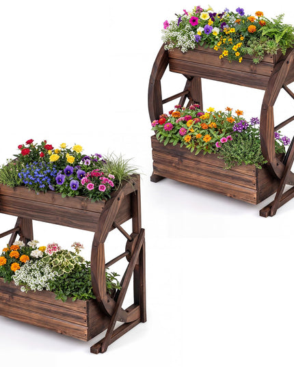 Jardinière de jardin à 2 niveaux Giantex avec trous de drainage pour fleurs, herbes et légumes