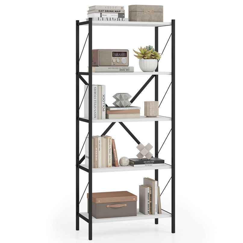 Giantex Industrial Bookcase with Heavy-Duty Metal Frame