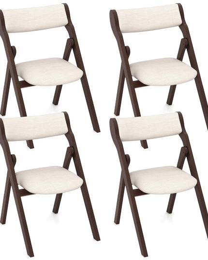 Giantex Folding Dining Chairs, Upholstered Kitchen Chairs w/Comfy Padded Backrest & Seat