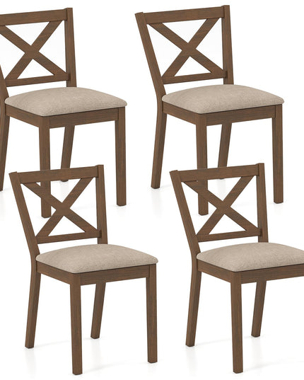 Giantex Wooden Dining Chairs Set of 2/4 with Rubber Wood Legs