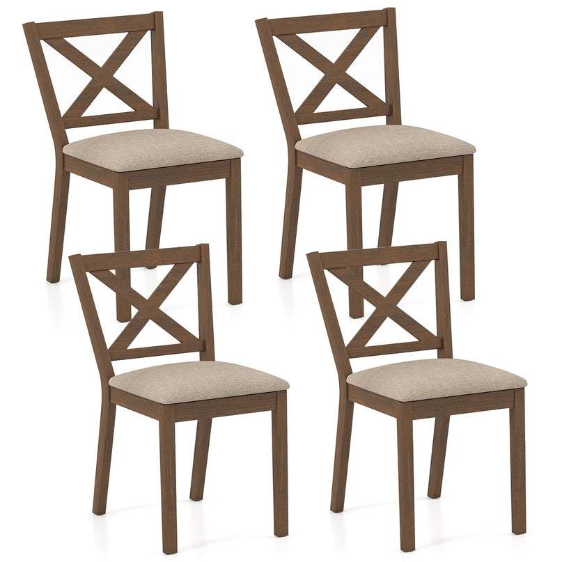 Giantex Wooden Dining Chairs Set of 2/4 with Rubber Wood Legs